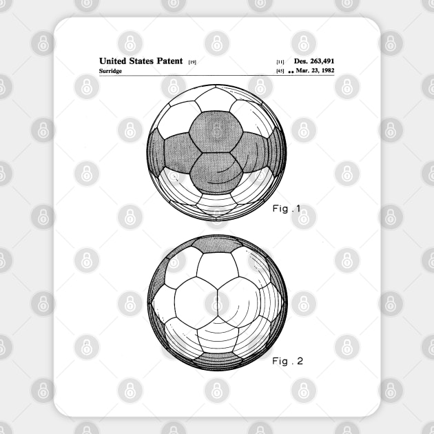 Soccer Ball Patent - Soccer Player Team Coach Art - White Sticker by patentpress